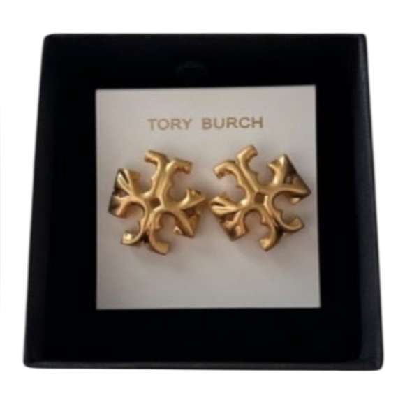 Tory Burch Gold Earrings with bag and box - Picture 6 of 15
